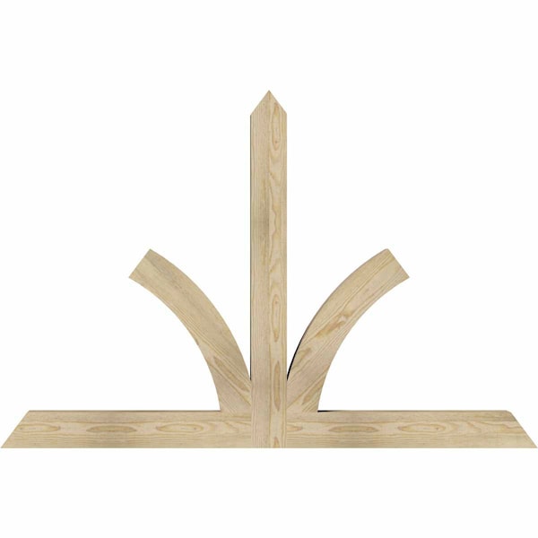 Ekena Millwork Richland Rough Sawn Timber Gable Bracket, Douglas Fir, 60"W x 40"H x 4"D x 4"F, 16/12 Pitch GBW060X40X0404RIC00RDF - main